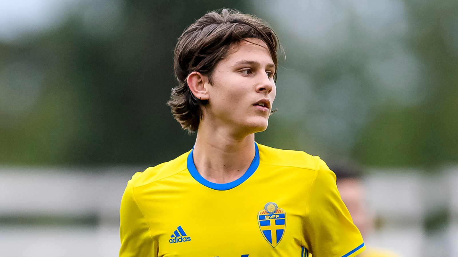 170914 Sveriges Rasmus Wikström under P16 landskampen i fotboll mellan Sverige och Slovakien den 14 september 2017 i Piteå.